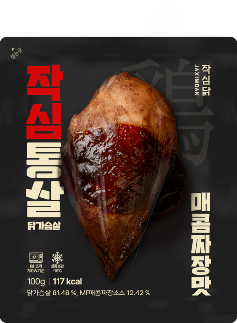 작심닭 작심통살 닭가슴살 매콤짜장, 30개, 100g