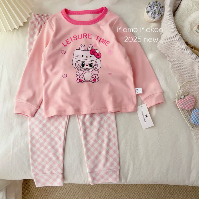 라움리에 여아 남아 공용 긴소매 라부부 편한 잠옷 실내복