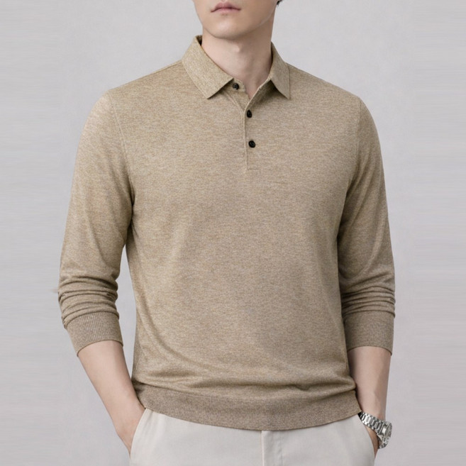 노블민트 남자 비스코스 긴팔 니트 스웨트 카라 티셔츠