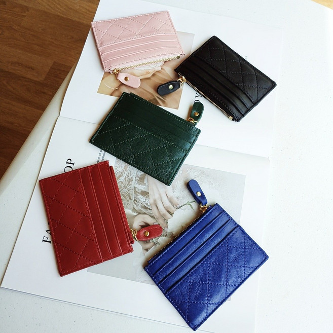 웰리나 프리미엄 양가죽 슬림 카드지갑 동전지갑 퀼팅지갑 여성 지갑