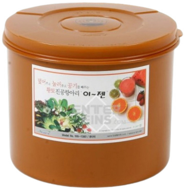 이젠 황토 진공 항아리 원형 8L 누름독 김치통 오이지 쌀통, 1개