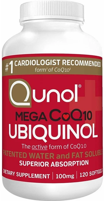 Qunol Mega Ubiquinol CoQ10 큐놀 메가 유비퀴놀 코큐텐 코엔자임큐텐 100mg 120정, 1개 - 쿠팡