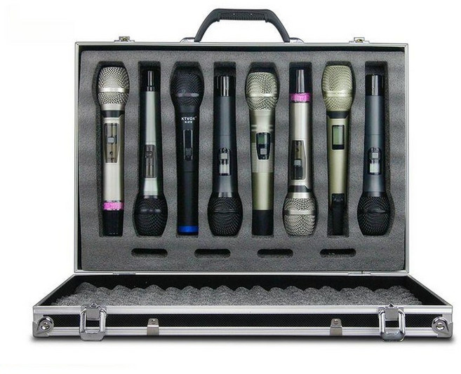 마이크 보관함 하드 케이스 8구 음향장비 인이어 수납 가방 블랙 안전 보관, A. 핸드헬드 8개 블랙 케이스, 기본 모델명/품번