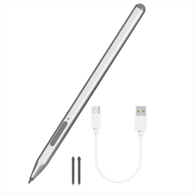 Microsoft Surface Go용 스타일러스 펜 MPP 2.0 지우개 포함 Microsoft Surface Pro 9/8/7/6/5/X용 스타일러스 펜 고속 충전, 02 Silver