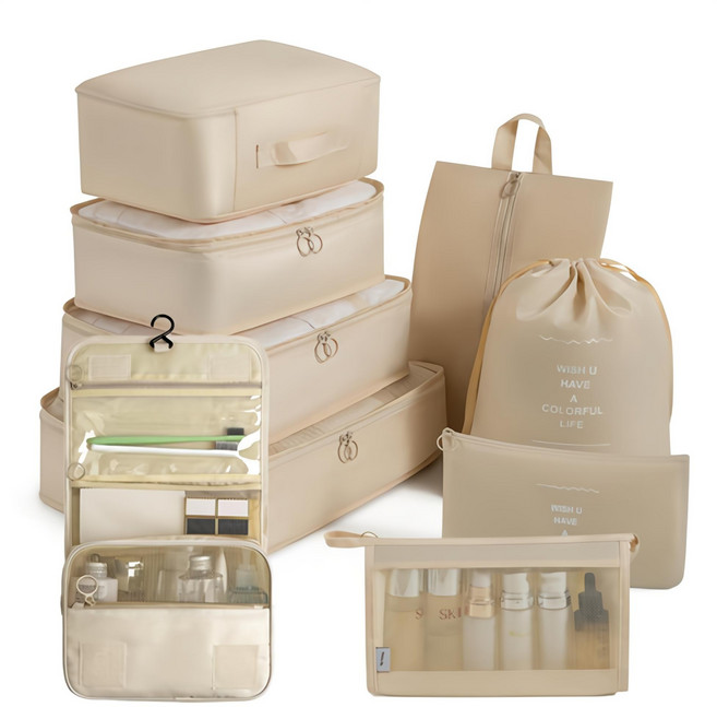 ZOZOFO 고급 여행용 캐리어 정리 파우치 9종 캐리어정리 여행용파우치