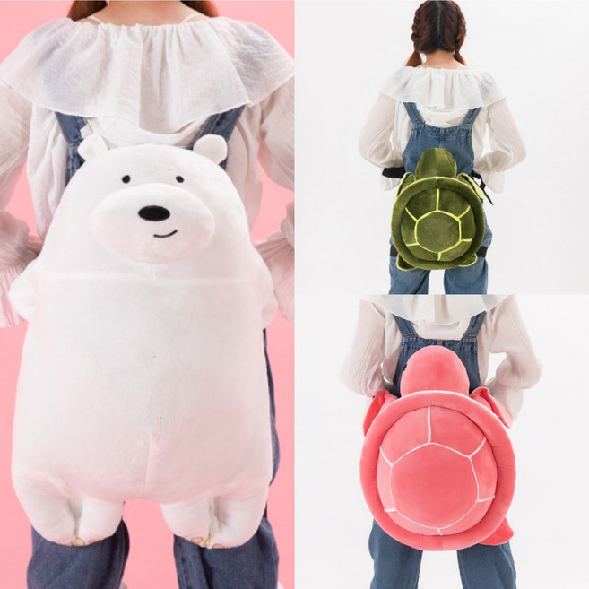 스노우보드 엉덩이보호대 인형 동물 초보자 보호대, 흰곰, 1개