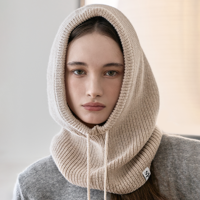 세인트새틴 아르 캐시미어 니트 바라클라바