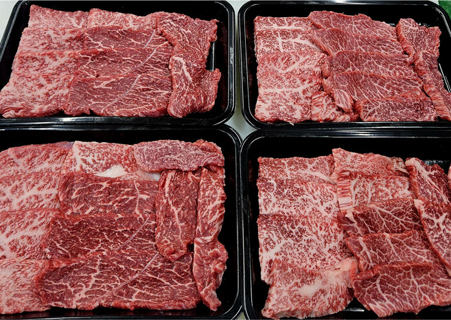 마블링하우스 1++ 투뿔 모듬육 삼각살 설깃머리살 앞치마살 선별육 14시전 당일배송, 4개, 200g