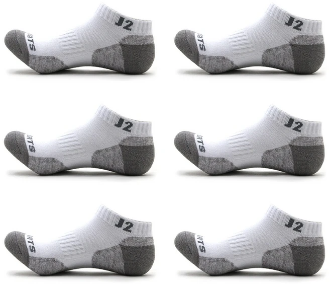 SMP스포츠 남성 스포츠양말 J2겹바닥 스니커즈 6켤레, 6개, 01.화이트 - 쿠팡