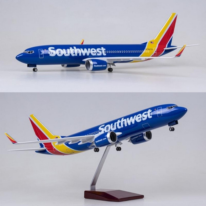 사우스웨스트 항공 비행기 모형 다이캐스트 항공기 여객기 모형 B737-800 1:80, 기본형 (조명없음), 1개