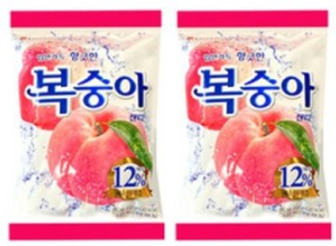 롯데웰푸드 복숭아 캔디, 153g, 2개