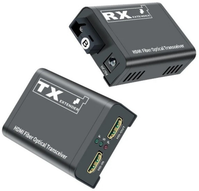 SC 광섬유 케이블을 통한 1080P HDMI 확장기 3Km 비디오 트랜시버 변환기(루프 아웃 포함), 2.With US Plug, 1개