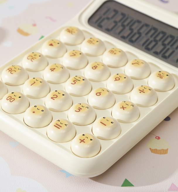 말랑킷 치즈볼 계산기 귀여운 사무실 사무용 계산기, 1개