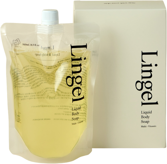 [알뜰쇼핑] 린겔 비타민 바디워시 [리필] 약산성 저자극 레몬 클렌저 샤워젤, 1개, 500ml