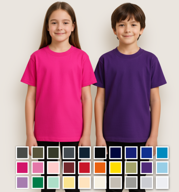 키즈 아동 주니어 유아 티셔츠 17수 무지 기본 반팔티 단체티