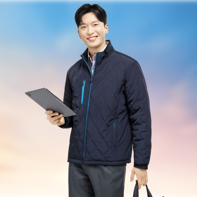 파브 WM-J1403 네이비 겨울 퀼팅 점퍼 방한 작업복 자켓 마트 점퍼