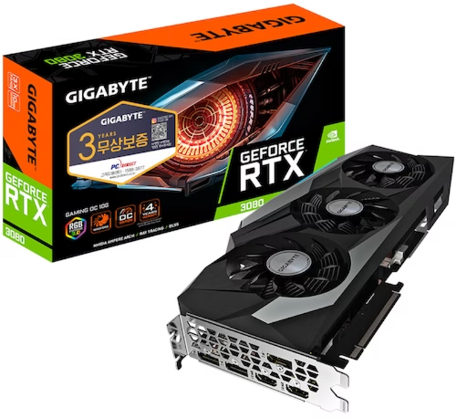 GIGABYTE 지포스 RTX 3080 Gaming OC V2 D6X 10GB 제이씨현