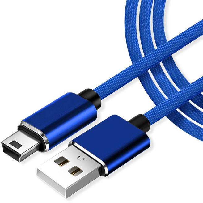 고속충전 USB A to 미니 5핀 외장하드 케이블, 1개, 블루, 1m