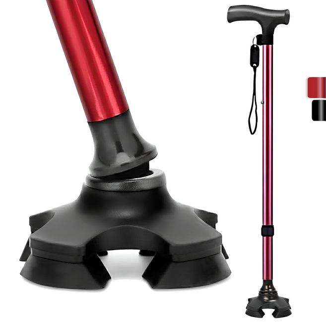 효도템 1위 라쿠니 초경량 미끄럼방지 안전 지팡이, 1개, 레드 와인(Red Wine)