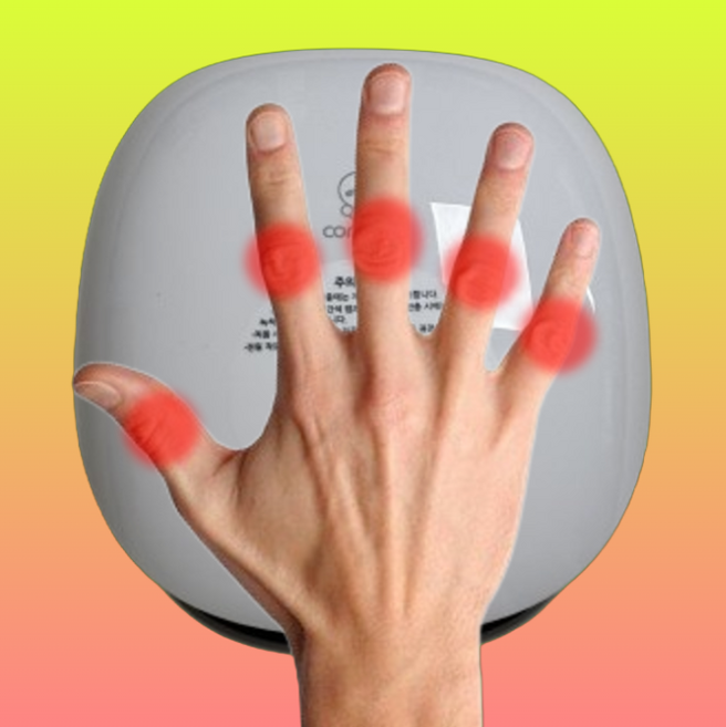 손 손가락 관절 마디 저림 방아쇠수지 통증 온열 지압 분리형 케어기 마사지기 안마기, 블랙