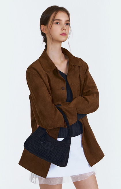 24FW [MARON(마롱)] 블랙 마롱 니트 호보백 AABA4F471BK