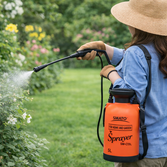 스마토 압축분무기 원예 방역 세차 농약분사 제초제 분무기 펌프 3L 4L 5L 7L 8L, 1개, SM-CS5L
