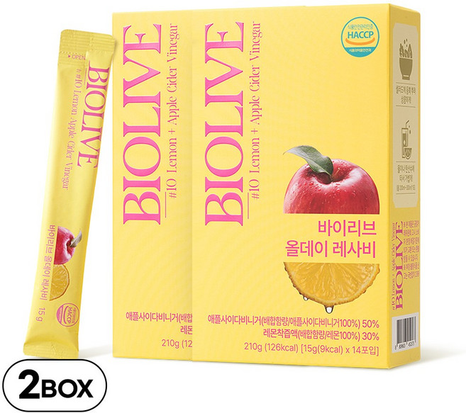 바이리브 레사비 유기농 애사비 레몬즙, 2박스, 210g