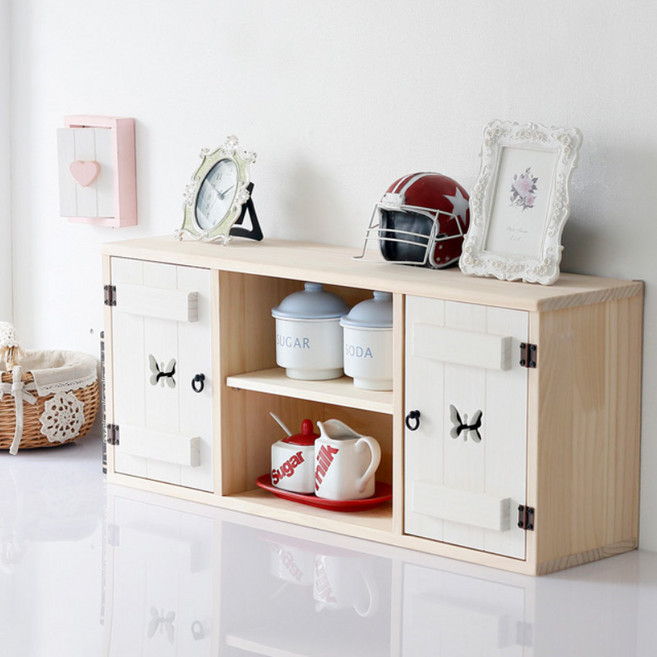 나무다움 나비 양문 선반장 다용도수납장, 화이트