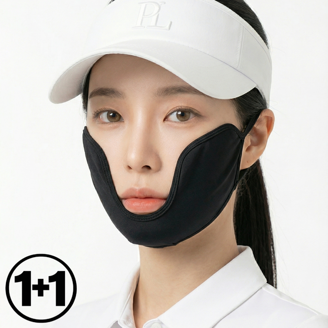 피너클럭스 골프마스크 1+1 자외선차단 여성 볼마스크 남성 스포츠마스크, 블랙, 블랙, 2개