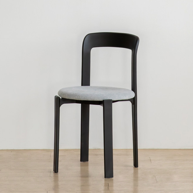 체리브 로이 헤이 카페 인테리어 플라스틱 패브릭 식탁의자, 1개, 블랙(쿠션)