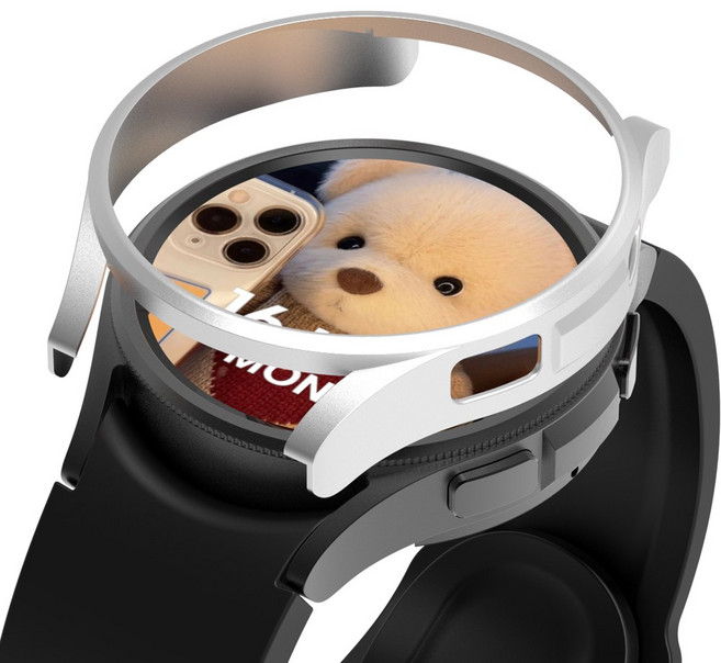 로랜텍 바디 프레임 하드커버 스마트워치 케이스, 실버, 1개