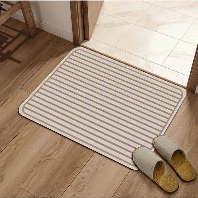 SoftDiary 욕실 규조토 발매트 흡수력 좋은 화장실 앞 발매트, 1개, 커피브라운