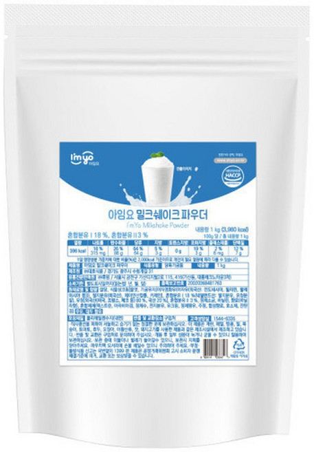 아임요 밀크쉐이크 파우더 1kg x1개, 1개
