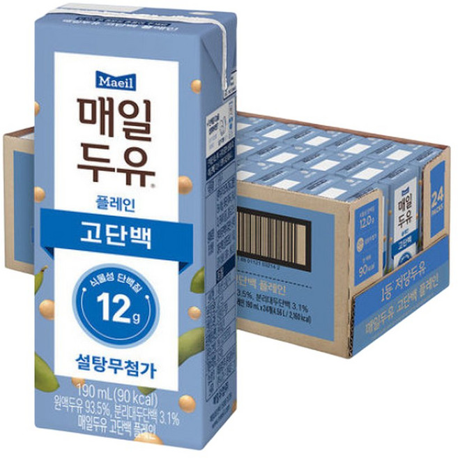 매일두유 고단백 190ml 24개입 1개, 24개
