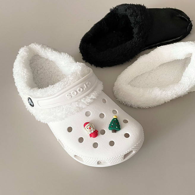 [재고정리]내피 방한 털 슬리퍼 안감 탈부착 슬리퍼 크록 호환 지비츠 클록 클로그 털록스