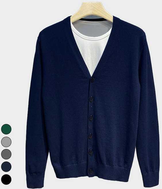 텐클로 빅사이즈 남녀공용 솔리드 니트 가디건 TC-411