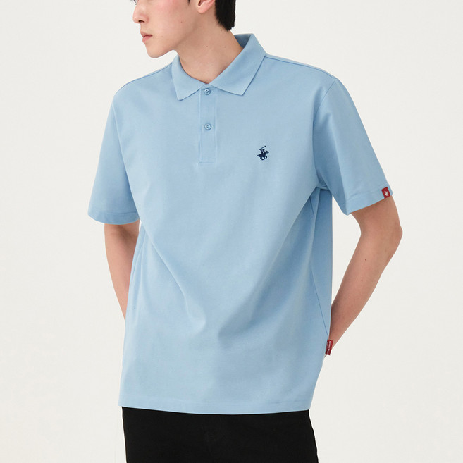 비버리힐즈폴로클럽 남여공용 오리지널 PK 폴로 투버튼 반팔 카라 티셔츠 EPX0T02