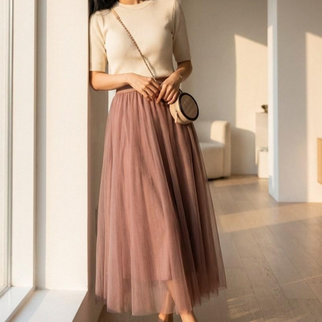 에이프릴랩스 봄 여름 롱 샤스커트 롱치마