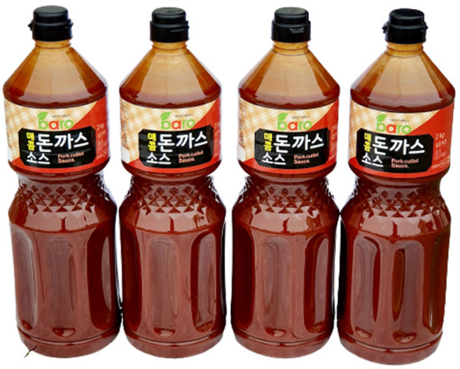 바로소스 매콤돈까스 소스 2kg 매운 매콤 양념 돈가스 도시락 경양식 대용량, 4개