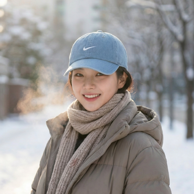 나이키 데님 볼 캡 연청 모자