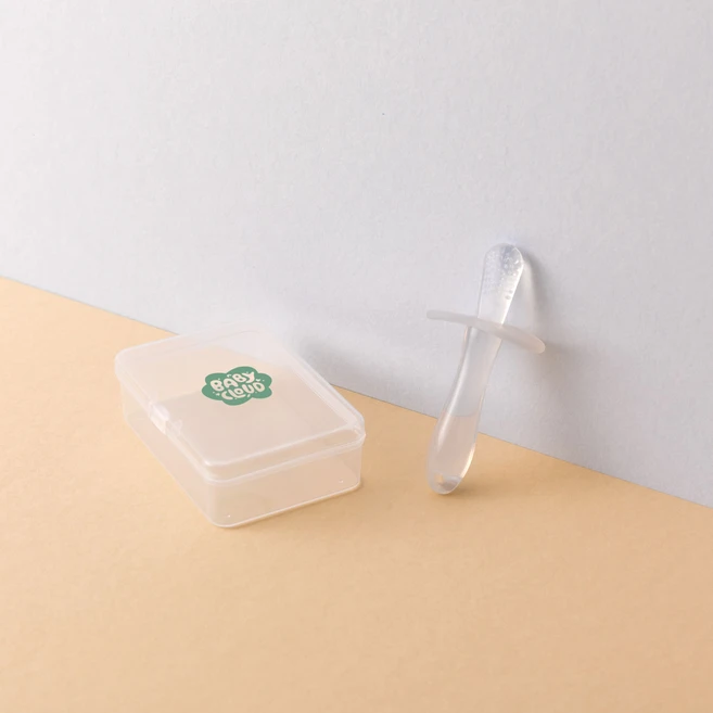 베이비클라우드 신생아 아기 실리콘 스스로치솔, 스스로칫솔, 2개, 1개입 - 쿠팡