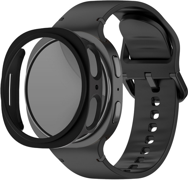 아이메이드잇 갤럭시워치 실리콘 스트랩 케이스, 블랙, 1개