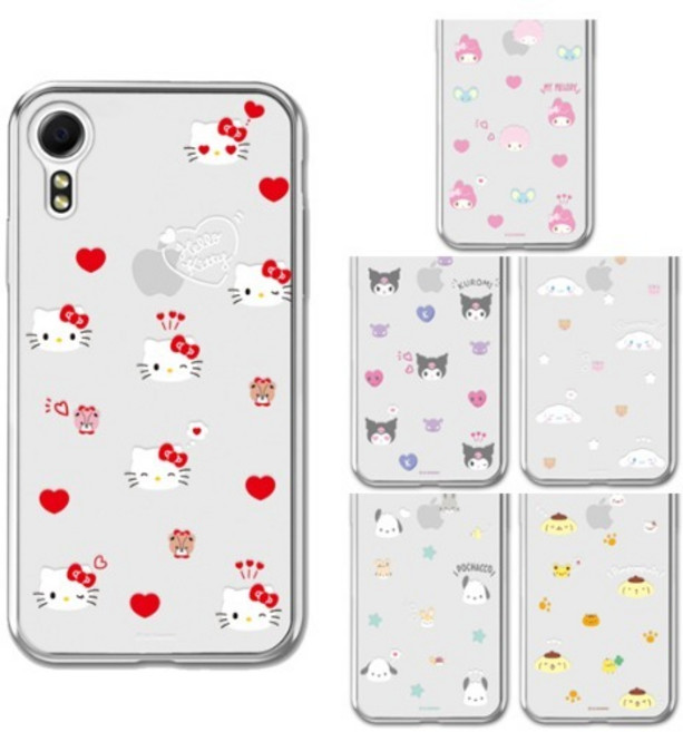 갤럭시X커버5 (G525) 포켓몬폰1 신비폰 키즈폰 산리오 큐티패턴 투명 젤리 케이스 헬로키티 쿠로미