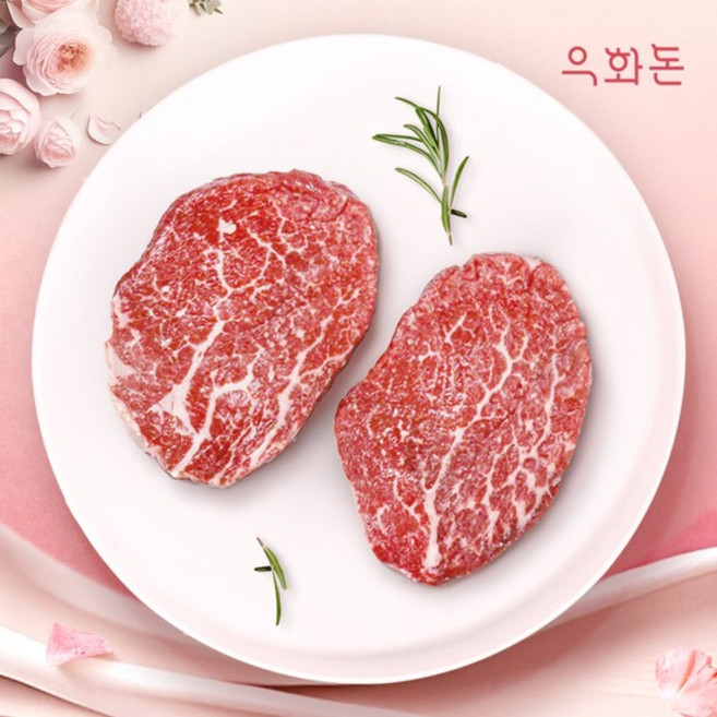 [우화돈][냉장]1++(No89) 암소한우 안심 스테이크(2.5cm) 300g, 없음