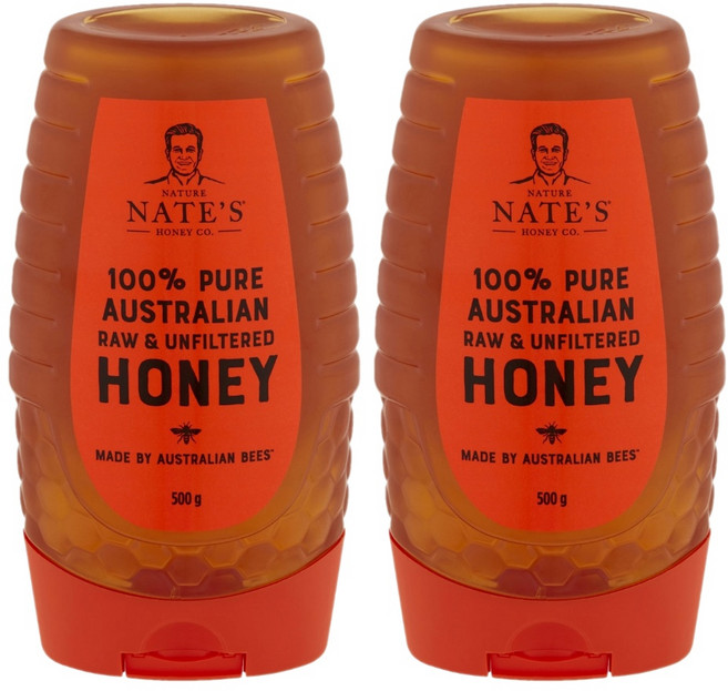 네이처 네이트 호주 비정제 생꿀 Nature Nate's Pure Australian Raw Unfiltered Honey, 500g, 2개