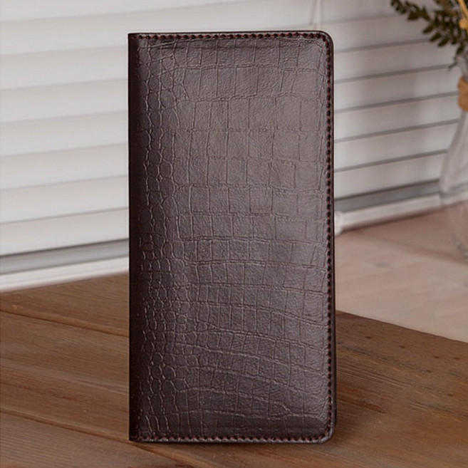 2026년 고급형 48절 D013 악어 수첩 다크 브라운색