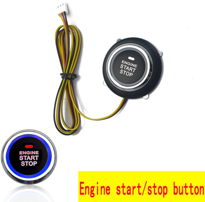 12V 자동차 알람 원 스타트 스톱 버튼 엔진 푸시 RFID 잠금 점화 스위치 키리스 엔트리 스타터 시스템, 1개, 기본