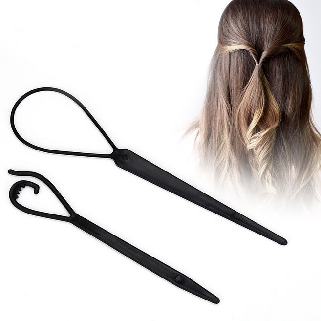 예삐스토어 3/4set 헤어 셀프 올림머리 가이드 스틱 세트 머리묶기 땋기 도구 툴, 4개, Itype