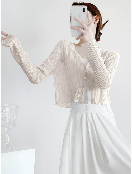 Siluno 여름 여성 시스루 가디건