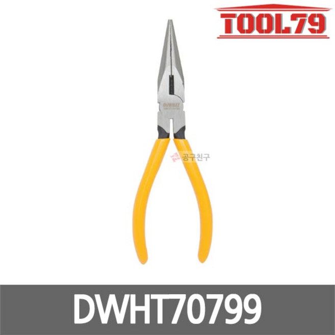 디월트 DWHT70799 그립아머 롱노즈 162mm(6) 압착 와이어링 롱노우즈 다목적 플라이어 수공구, 1개